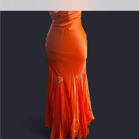 May Queen Vibrant Orange Backless Dress - Picture 3 of 6